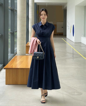 Zeroti Collar Shirt Cap Sleeveless One Piece